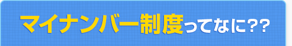 マイナンバー制度ってなに？